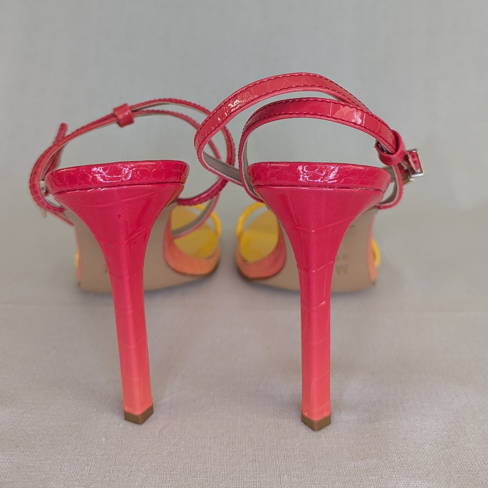Mix No. 6 Yellow & Pink Glazed Ombre Croc Print Heels - Picture 5 of 7